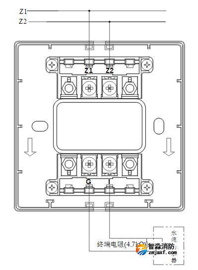 海灣消防GST-LD-8300B輸入模塊常開無源觸點接線圖