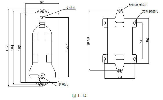 海灣JTY-HM-GST102線型光束探測器尺寸示意圖